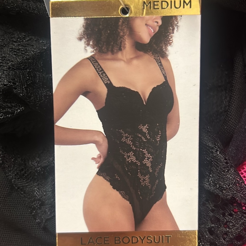 NWT Juicy Couture Black Lace Bodysuit size M